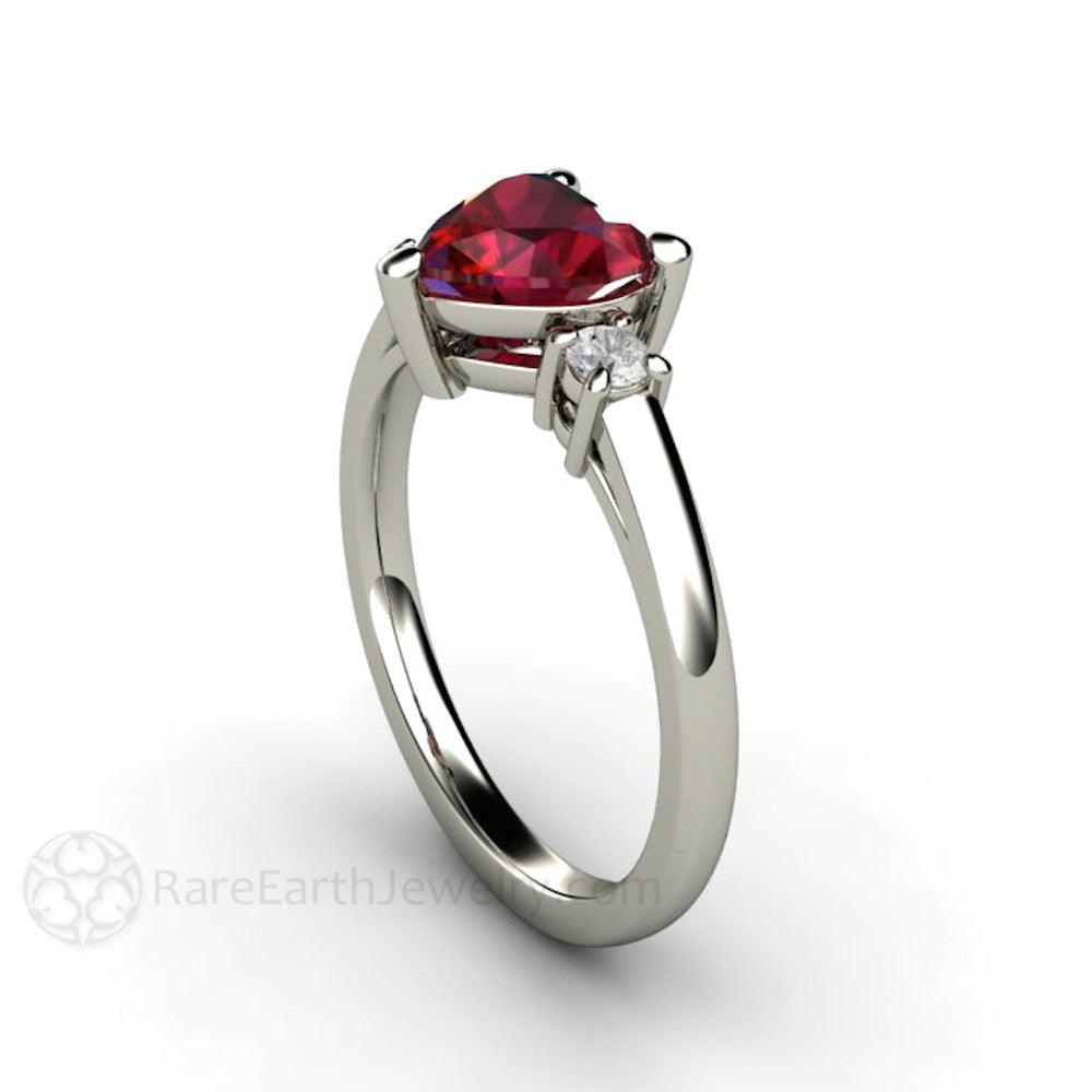 Heart Shaped Ruby Ring Engagement or Promise Ring | July Birthstone, Rare Earth Jewelry