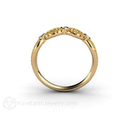Infinity Yellow Diamond Wedding Ring Anniversary Band 18K Yellow Gold - Rare Earth Jewelry