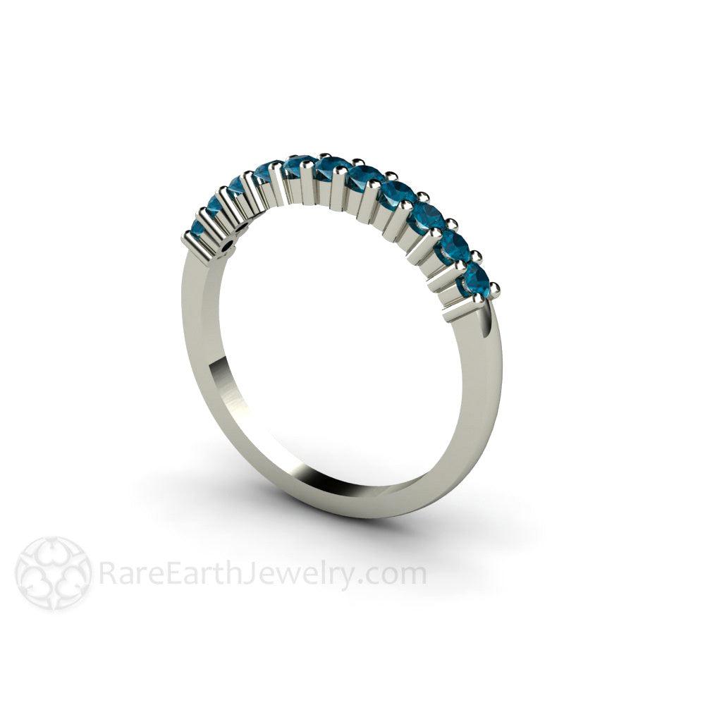 Reserved London Blue Topaz Band December Birthstone Ring Size 11.5, Rare Earth Jewelry