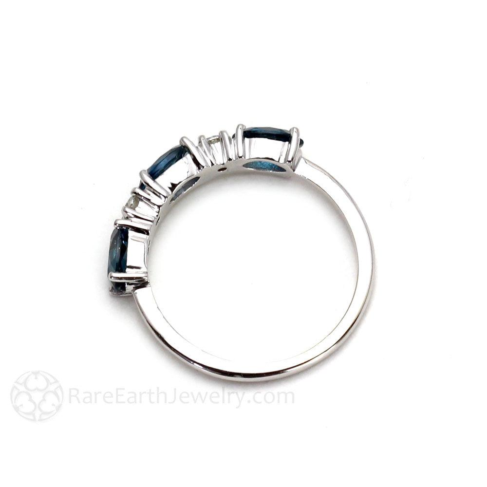 London Blue Topaz Ring | December Birthstone Anniversary Band, Rare Earth Jewelry