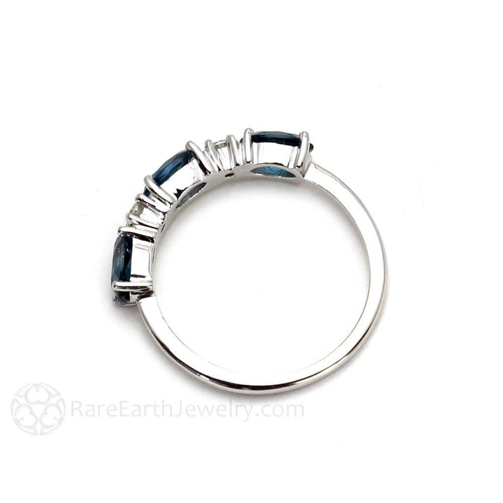 London Blue Topaz Ring | December Birthstone Anniversary Band, Rare Earth Jewelry