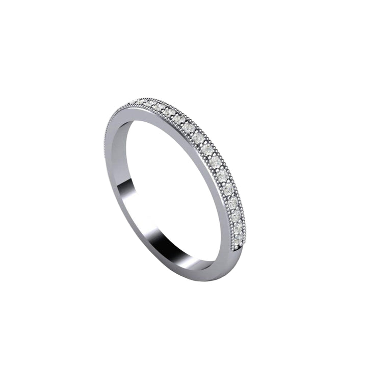 Vintage Style Diamond Wedding Ring with Milgrain, Rare Earth Jewelry