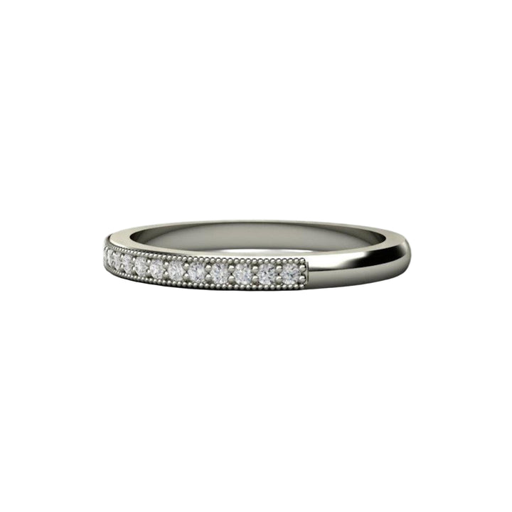 Vintage Style Diamond Wedding Ring with Milgrain, Rare Earth Jewelry