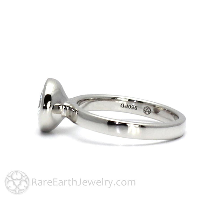 Bezel Set Moissanite Engagement Ring | 1ct Round Forever One Moissanite Solitaire, Rare Earth Jewelry