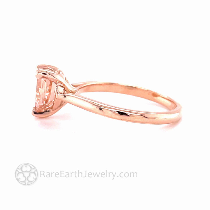 Morganite Heart Shaped Engagement Ring Heart Cut Solitaire, Rare Earth Jewelry