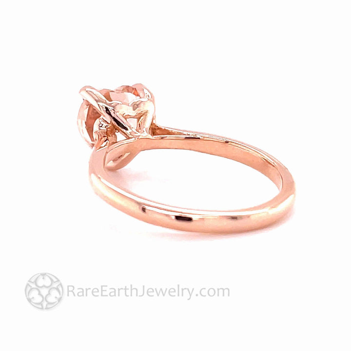 Morganite Heart Shaped Engagement Ring Heart Cut Solitaire, Rare Earth Jewelry