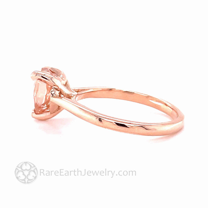 Morganite Heart Shaped Engagement Ring Heart Cut Solitaire, Rare Earth Jewelry