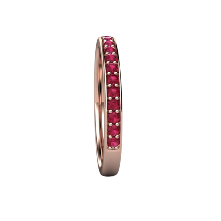 Natural Ruby Ring, Ruby Wedding Band or Stacking Ring in Rose Gold, July Birthstone, Rare Earth Jewelry