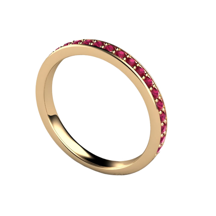 Natural Ruby Ring, Ruby Wedding Ring or Stacking Ring in 14K Yellow Gold, July Birthstone, Rare Earth Jewelry