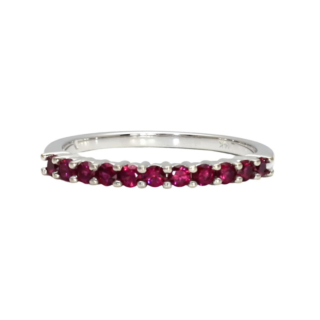 Natural Ruby Ring, Ruby Anniversary Band or Stacking Ring, July Birthday Gift or Push Present | Rare Earth Jewelry
