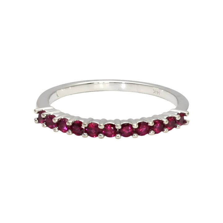 Ruby Anniversary Band Ruby Stacking Ring July Birthstone, Rare Earth Jewelry