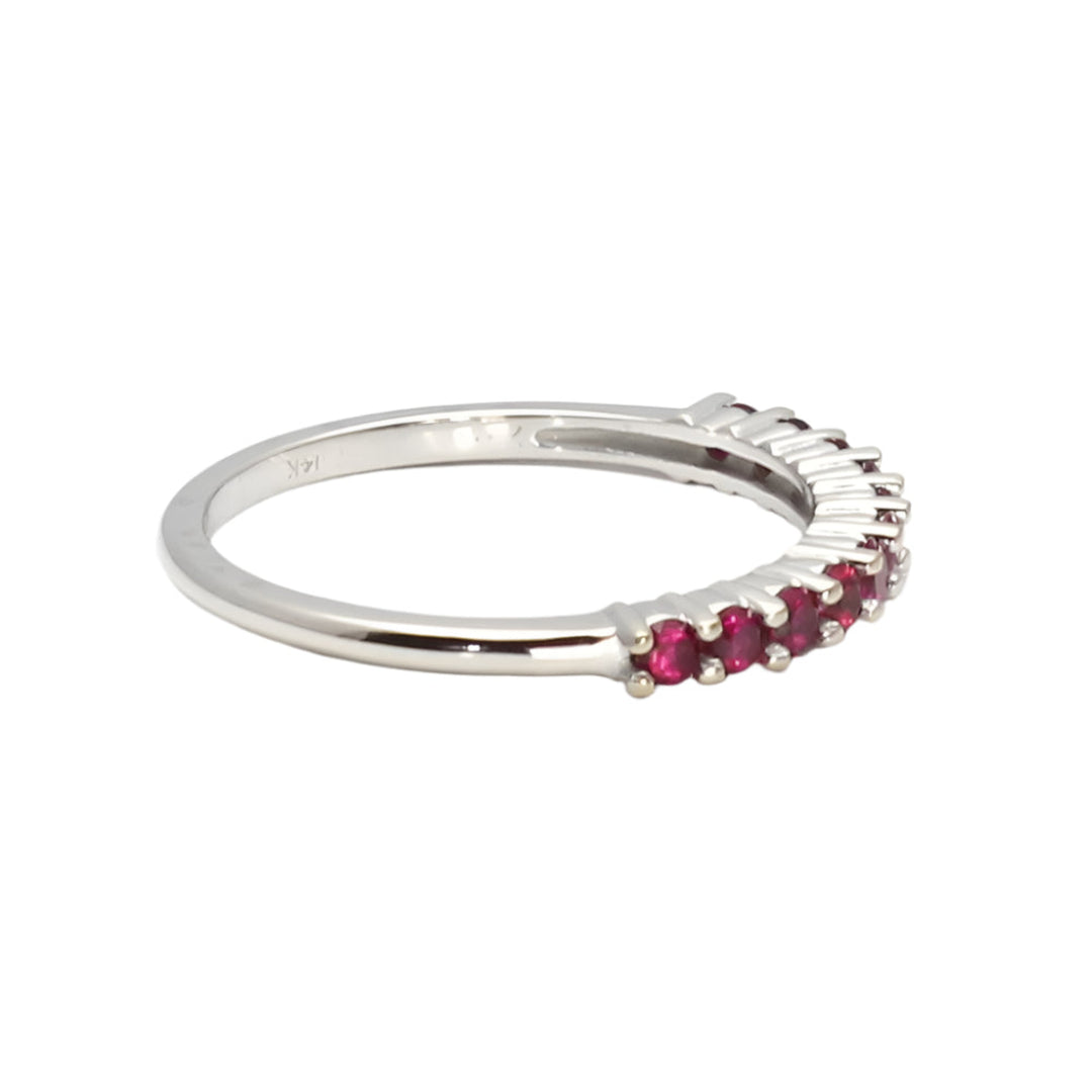 Side view of natural Ruby Ring, July Birthstone Wedding Ring or Anniversary Band | Rare Earth Jewelry
