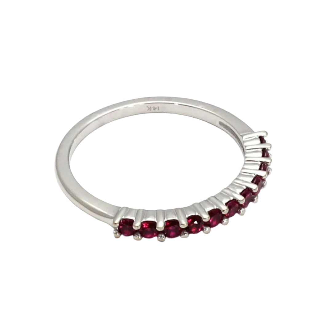 Ruby Anniversary Band Ruby Stacking Ring July Birthstone, Rare Earth Jewelry