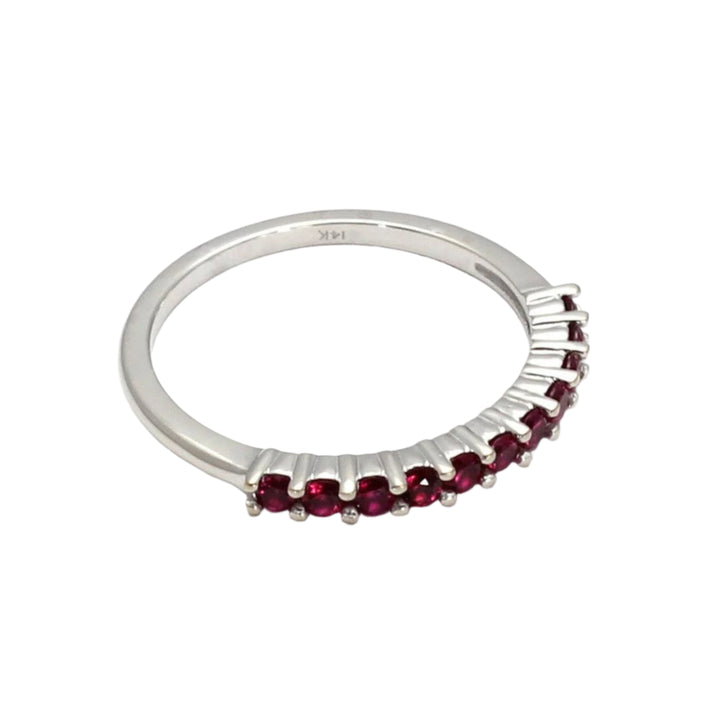 Ruby Anniversary Band Ruby Stacking Ring July Birthstone, Rare Earth Jewelry