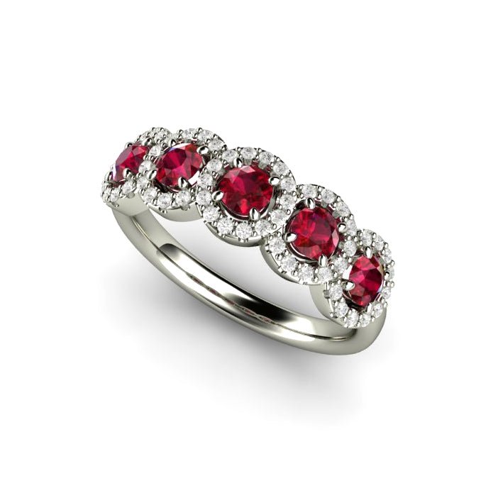 Natural Ruby Ring Wedding Ring Anniversary Band Diamond Halo Design, Rare Earth Jewelry