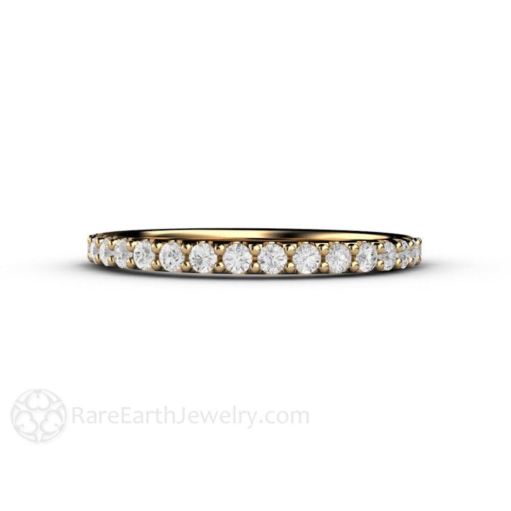 1.9mm Pave Diamond Wedding Ring | Classic Natural Diamond Band in Gold or Platinum, Rare Earth Jewelry