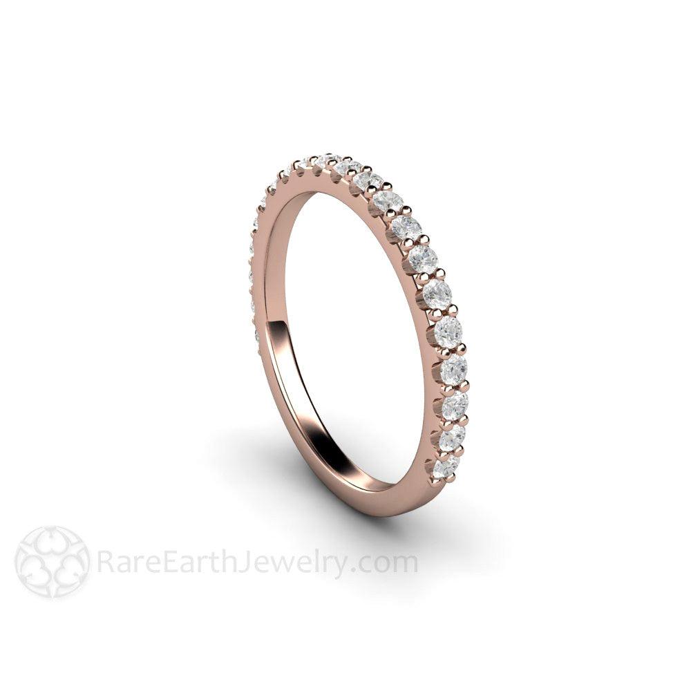 1.9mm Pave Diamond Wedding Ring | Classic Natural Diamond Band in Gold or Platinum, Rare Earth Jewelry