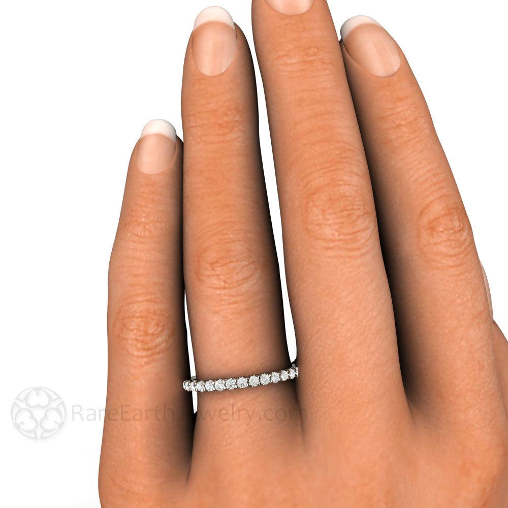 1.9mm Pave Diamond Wedding Ring | Classic Natural Diamond Band in Gold or Platinum, Rare Earth Jewelry