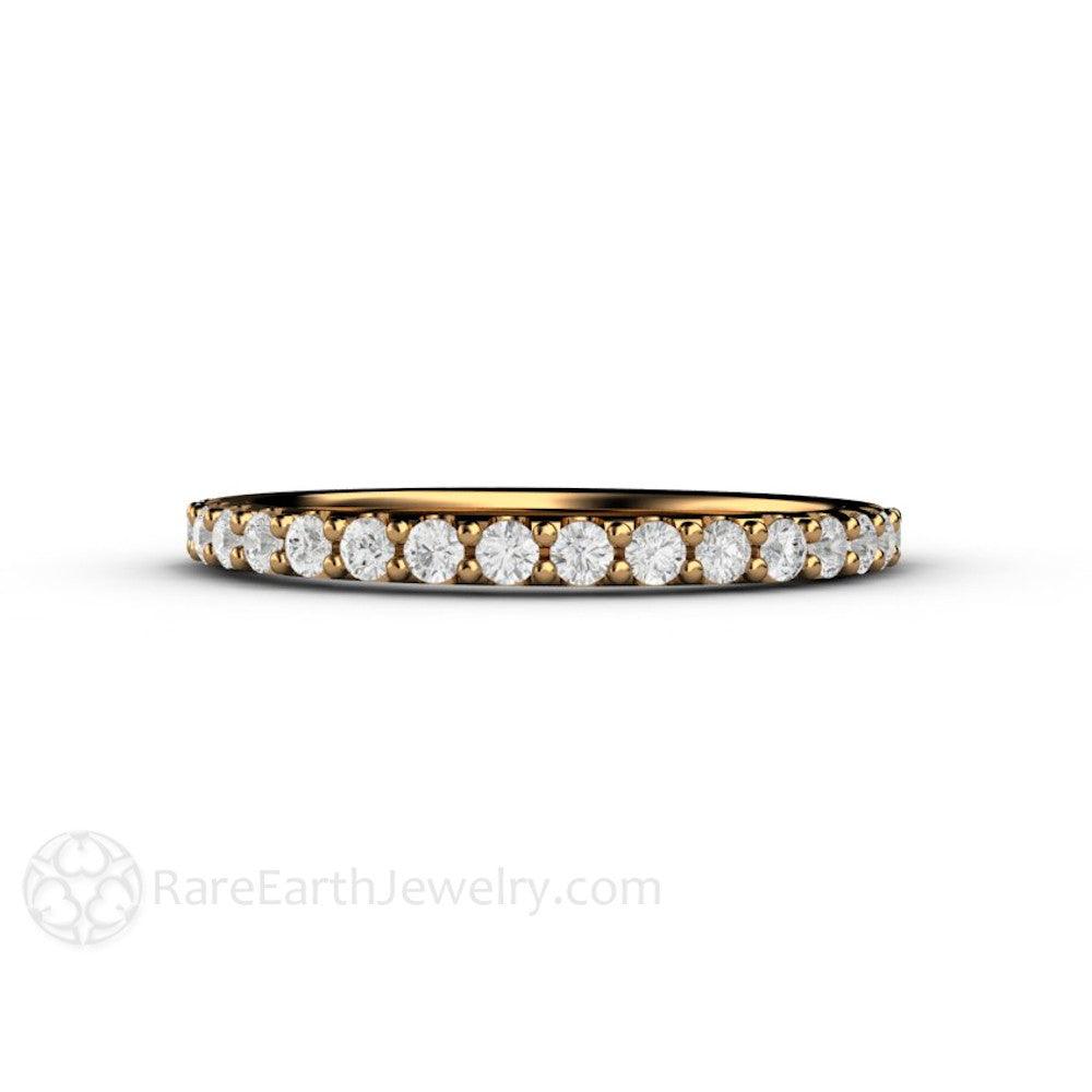1.9mm Pave Diamond Wedding Ring | Classic Natural Diamond Band in Gold or Platinum, Rare Earth Jewelry