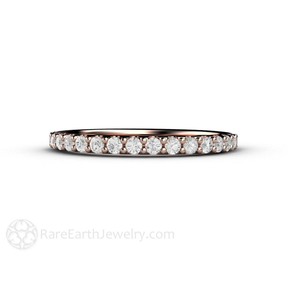 1.9mm Pave Diamond Wedding Ring | Classic Natural Diamond Band in Gold or Platinum, Rare Earth Jewelry