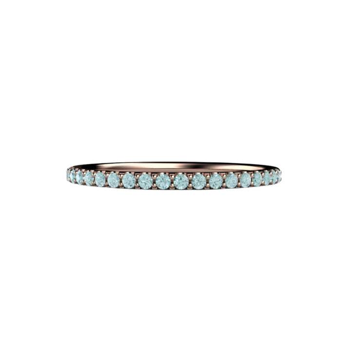 Petite Blue Diamond Band, Light Blue Wedding Ring or Anniversary Band 14K or 18K Gold or Platinum | Rare Earth Jewelry