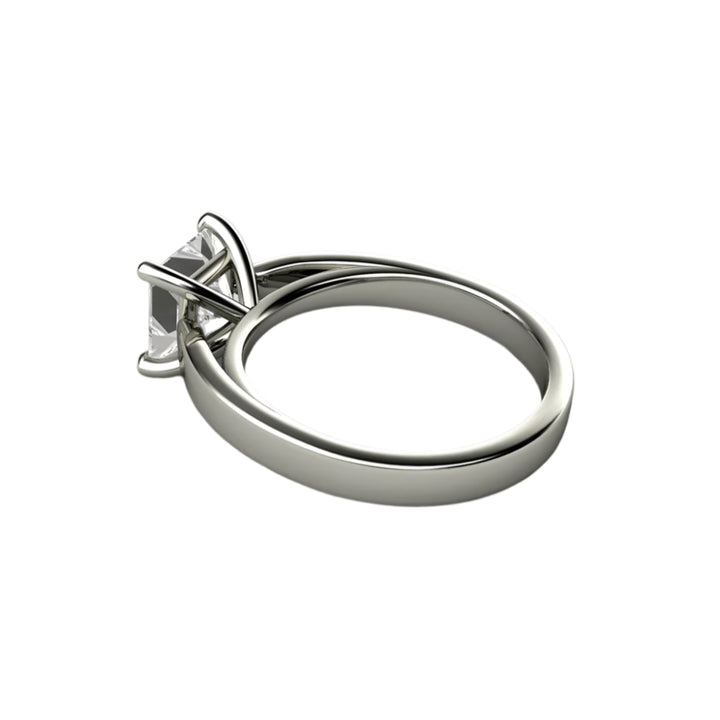 Princess Solitaire Engagement Ring 4 Prong Classic Forever One Moissanite, Rare Earth Jewelry