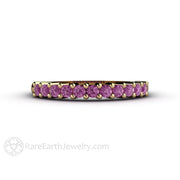 Purple Diamond Wedding Ring Anniversary Band or Stacking Ring 14K Yellow Gold - Rare Earth Jewelry