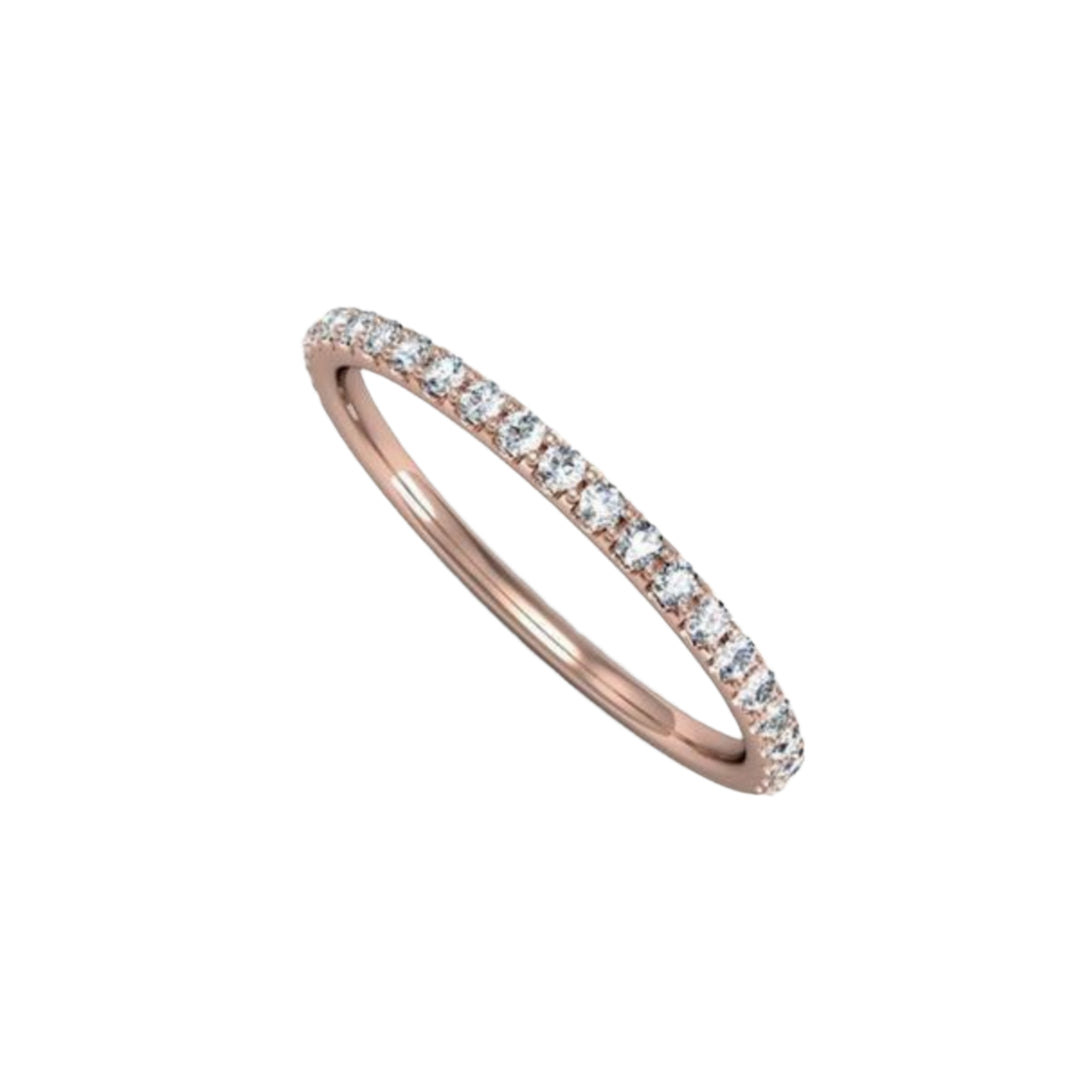 Matching Diamond Wedding Band for Round Diamond Engagement Ring Vintage Style Cluster Halo | Rare Earth Jewelry