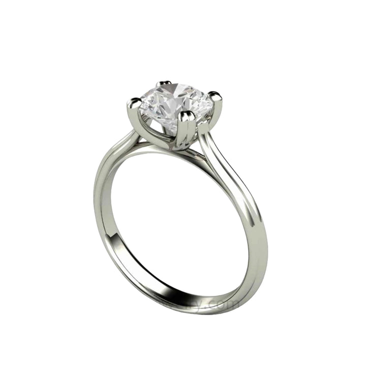 1.5ct Moissanite Engagement Ring, 7.5mm Double Prong Solitaire in 14K or 18K White Gold