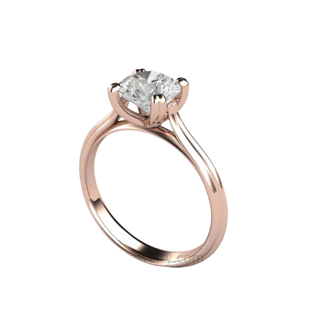 Eco-Friendly 1.5 Carat Lab Created Engagement Ring, Round Moissanite Solitaire
