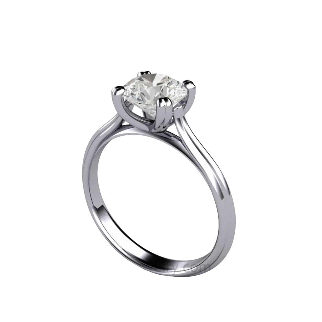 1.5 Carat Forever One Colorless Moissanite Ring, Classic Solitaire Engagement Ring