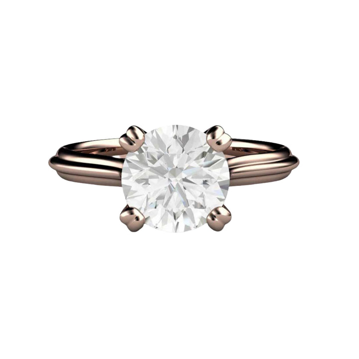 1.5 Carat Round Moissanite Solitaire Engagement Ring with Double Prongs, Rare Earth Jewelry
