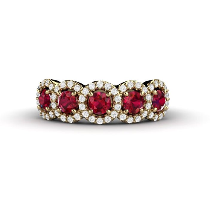 Natural Ruby Ring Wedding Ring Anniversary Band Diamond Halo Design, Rare Earth Jewelry