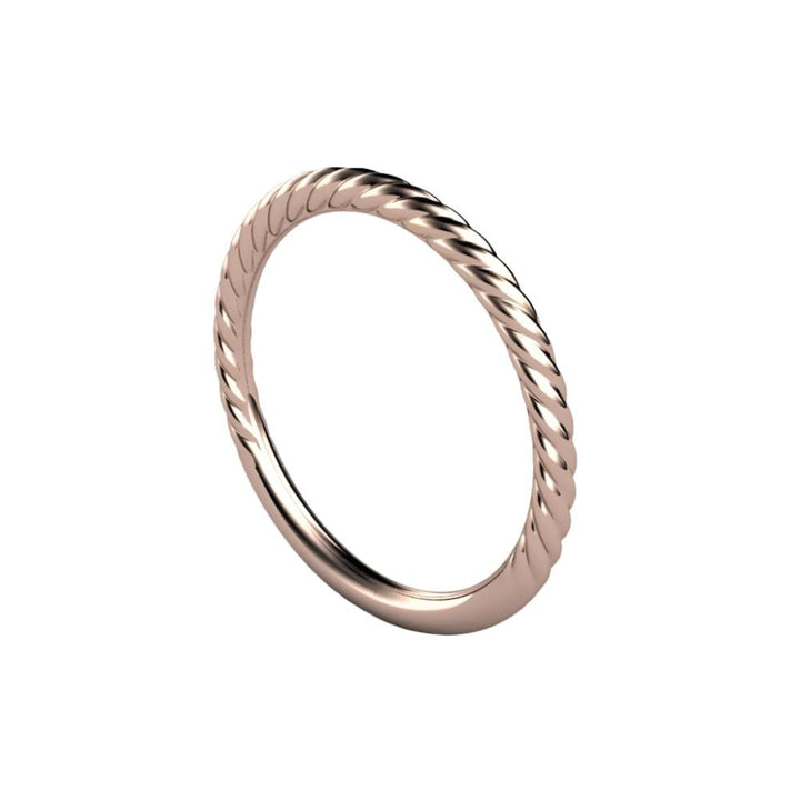 Thin Twist Rope Band Wedding Ring Stackable, Rare Earth Jewelry