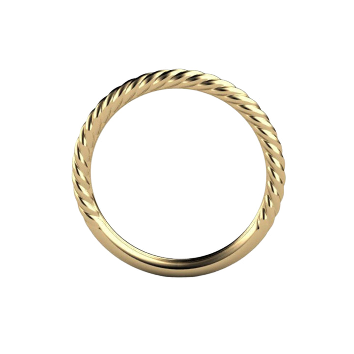 Gold Twisted Band, Rope Twist Design Wedding Ring or Thin Stackable Band in 14K or 18K Gold | Rare Earth Jewelry