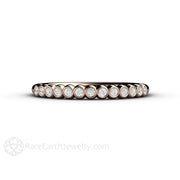 Tiny Bubbles Bezel Set Diamond Wedding Ring Anniversary Band 14K Rose Gold - Rare Earth Jewelry