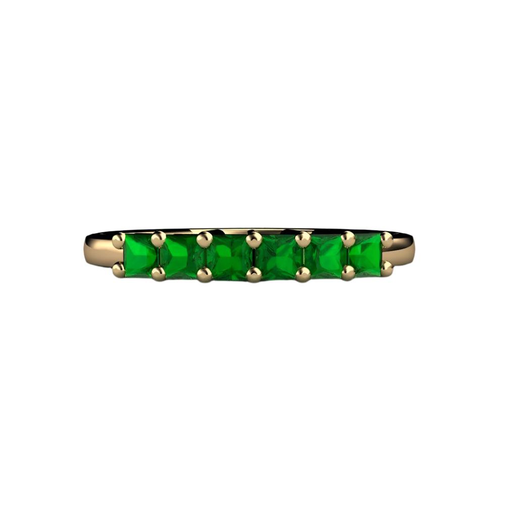 Tsavorite Garnet Ring Princess Cut Anniversary Band, Rare Earth Jewelry