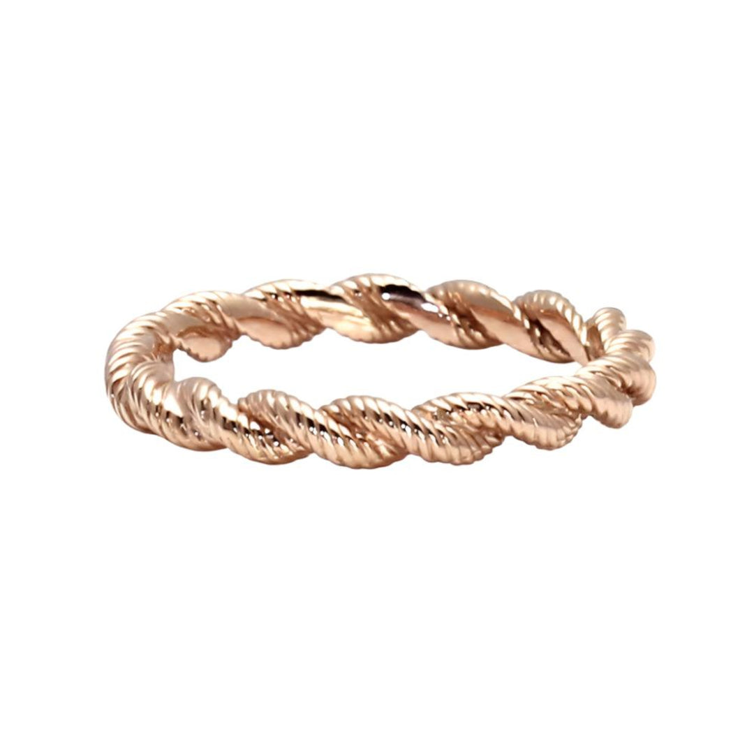 Twisted Rope Wedding Band or Stacking Ring in Rose Gold, 3mm Rope Style Wedding Ring | Rare Earth Jewelry