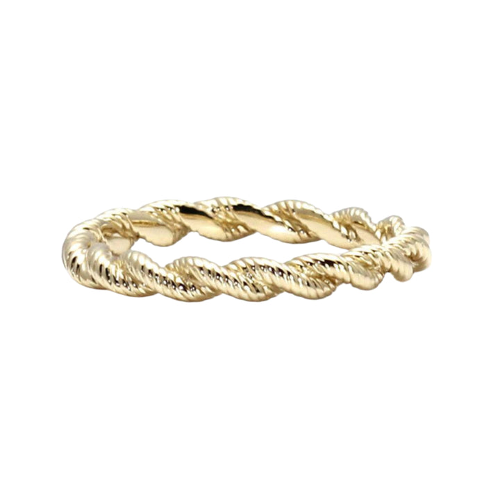 Braided rope style stacking ring or wedding Band 14K gold | Rare Earth Jewelry