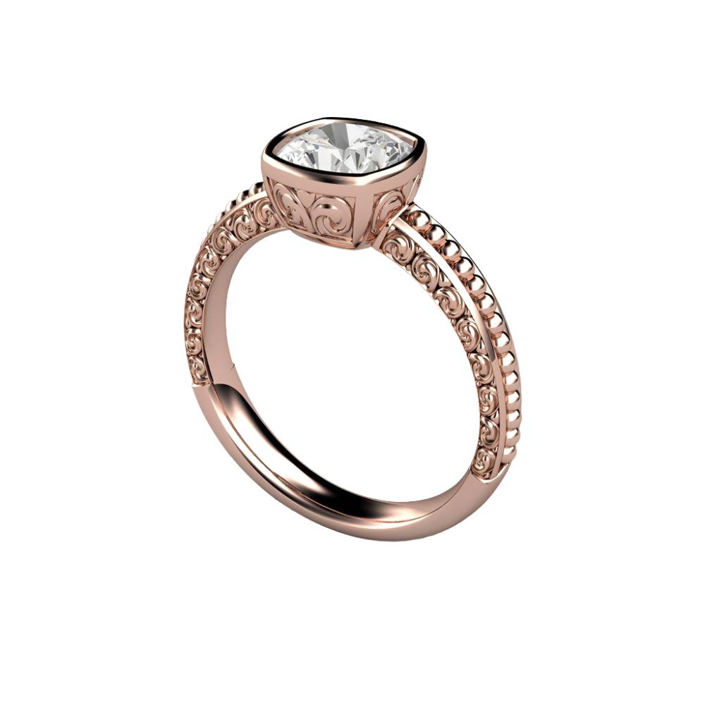 Bezel set moissanite engagement ring on sale