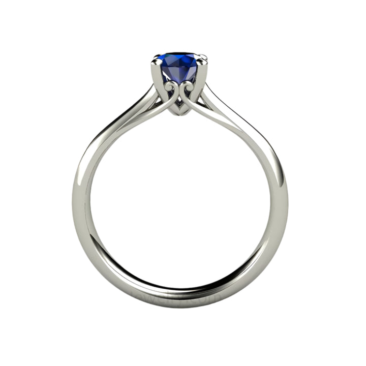 Ceylon Blue Sapphire Engagement Ring, Vintage Inspired Solitaire with Filigree in 14K or 18K Gold and Platinum | Rare Earth Jewelry