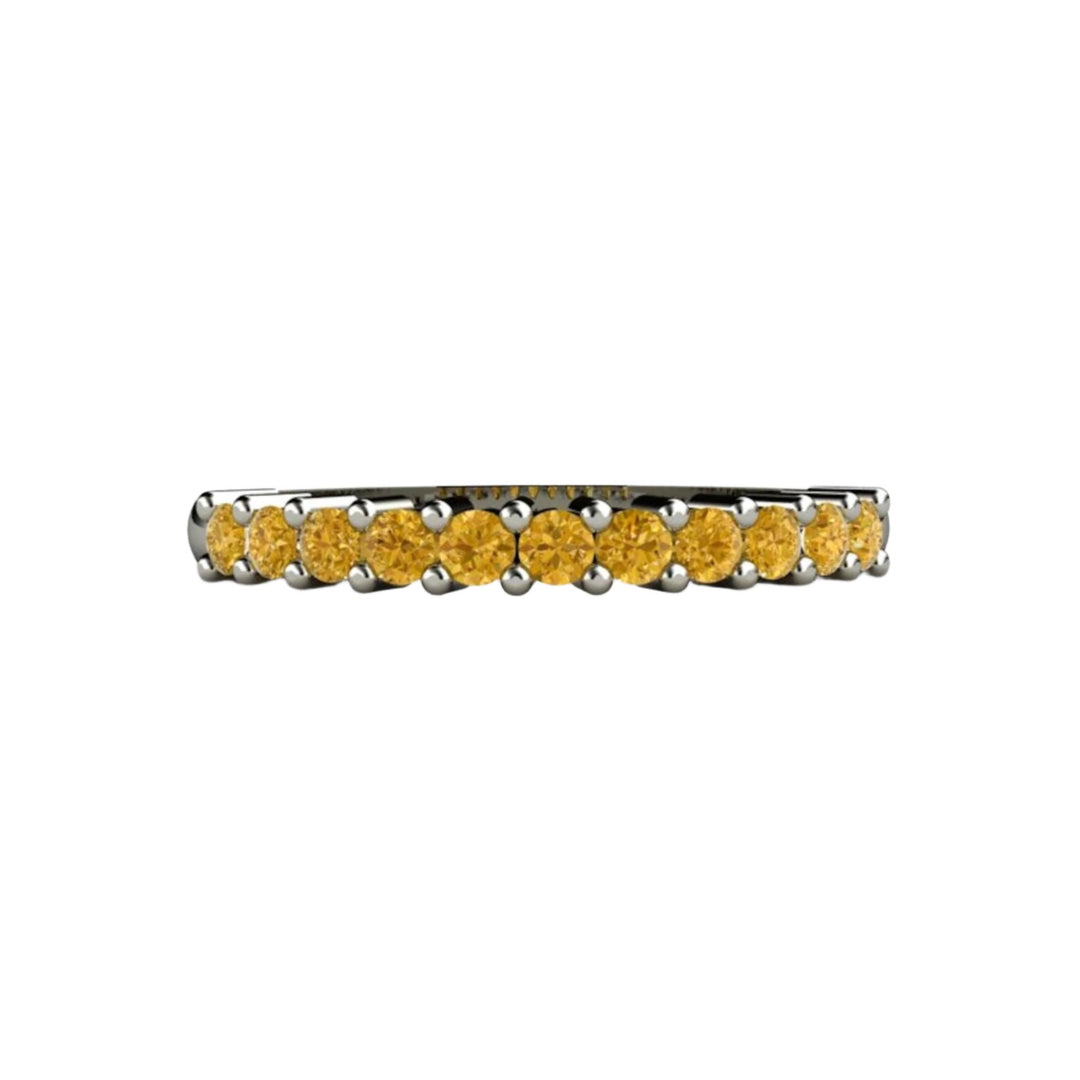 Yellow Diamond Band Wedding Ring or Stacking Ring, Rare Earth Jewelry