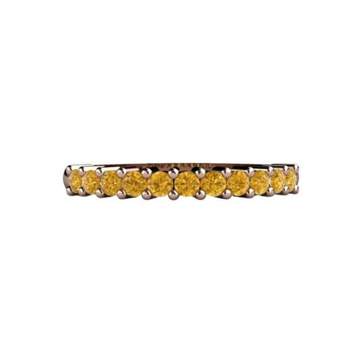 Yellow Diamond Band Wedding Ring or Stacking Ring, Rare Earth Jewelry