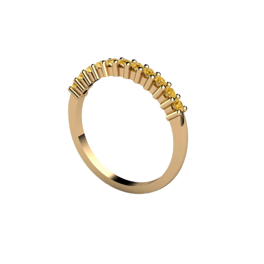 Yellow Diamond Band Wedding Ring or Stacking Ring, Rare Earth Jewelry