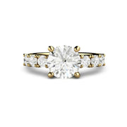 2CT Moissanite engagement ring in yellow gold.