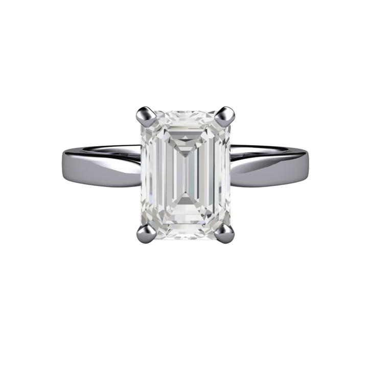 2ct emerald cut lab grown diamond solitaire engagement ring in Platinum - Rare Earth Jewelry.