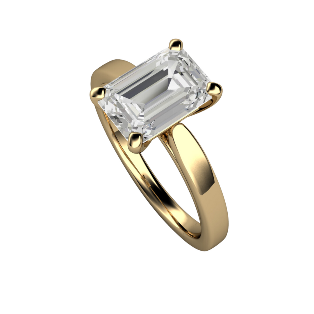 2 ct emerald cut lab grown diamond solitaire engagement ring classic solitaire IGI Certified CVD - Rare Earth Jewelry.