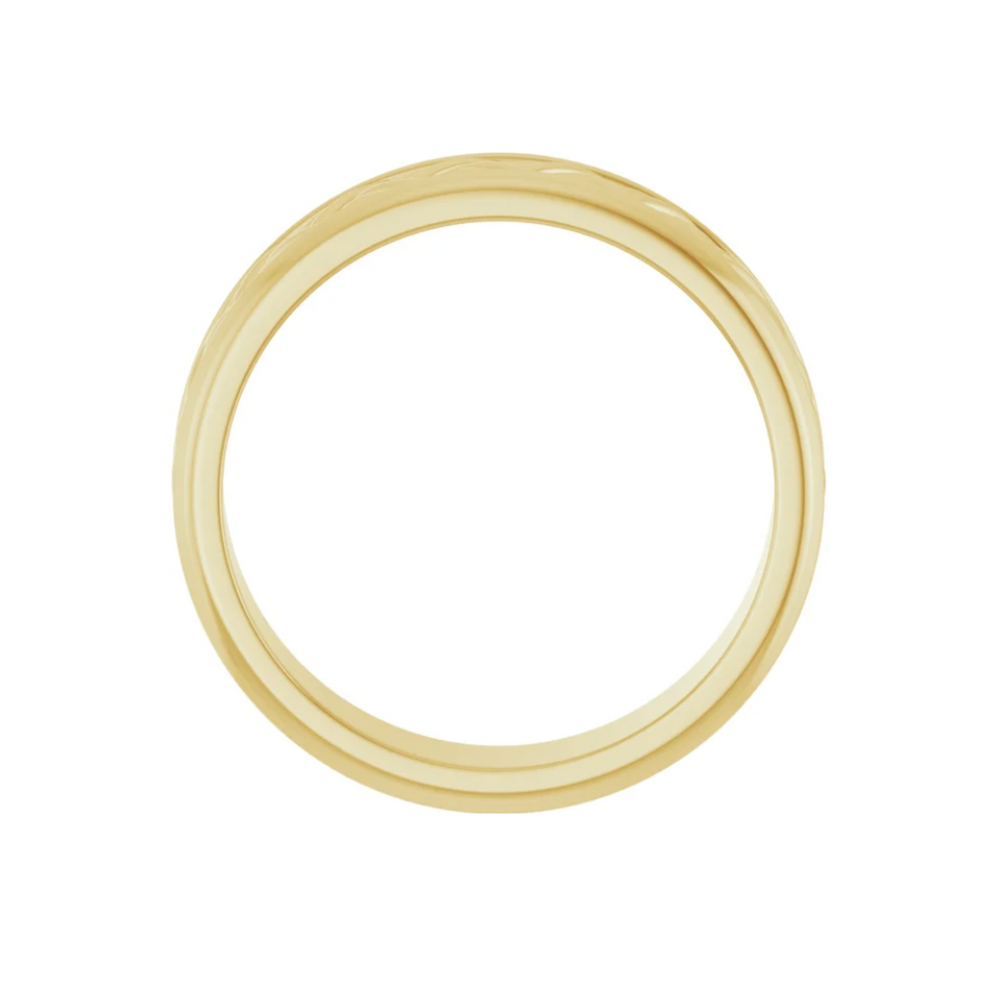 5.5mm Woven Wedding Band | 14K Gold Basketweave Pattern Wedding Ring, Rare Earth Jewelry