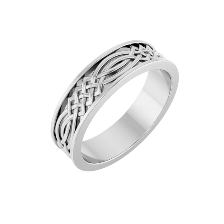 6mm Celtic Knot Wedding Band | 10K or 14K Gold Irish Wedding Ring for Men & Women, Rare Earth Jewelry