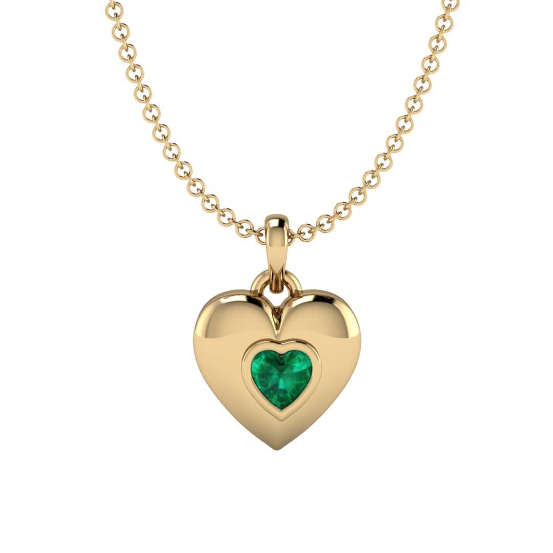 14k Gold 4mm Gemstone Heart 16-18 14k Gold 4mm Gemstone Heart 16-18
